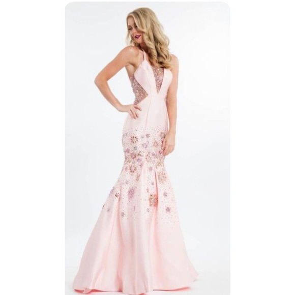 Rachel Allan Dress size 2 Pink Blue Wedding Cocktail Evening Prom Formal #7689 - Picture 2 of 16